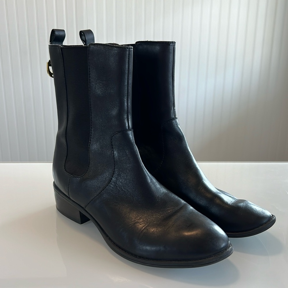 Lauren Ralph Lauren Mona leather black boots women size 8.5 B